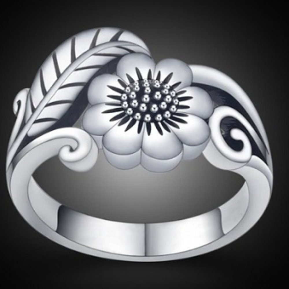 NEW James Avery Style Spring Leaf Floral SS Ring
